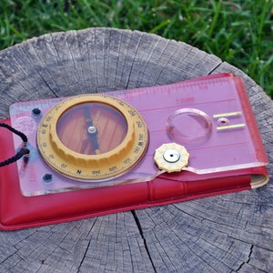 Vintage line with compass, Plastic scale, Measuring instrument, Plastic line