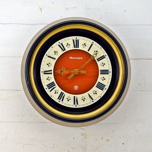 Antique Style Wall Clock – Vintage Wooden Clock, Farmhouse Wall Decor, Jantar Quartz, Made in USSR