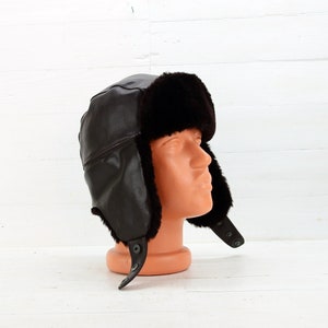 Vintage Karakul & Leather Motorcycle Hat – EU Size 54-56