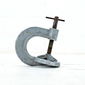 pince C en métal / aluminium vintage, presse à pince, outil de réparation de pneus Vulcaniser, pince à main, pince à bois, pince Batwing