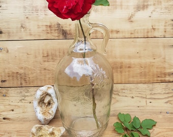 Vintage Bottle - Beautiful Embossed Bottle - Transparent Glass Bottle - Vase Bottle - Liquid Bottle - Sun Image