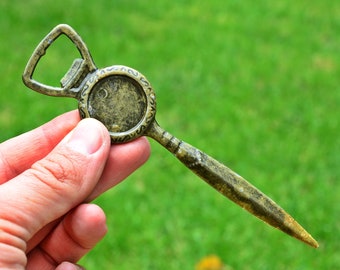 Vintage Bottle Opener and Ice Pick Tool, Bar Accessory