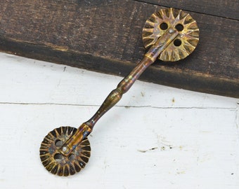 Antique Bronze Leather Tool: 1900s Decorating Hand Tool