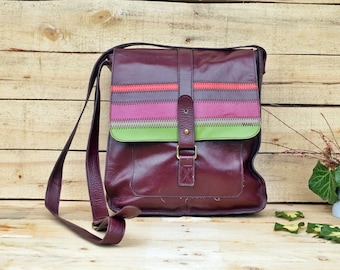 Vintage Genuine Leather Clutch Bag - Dark Red Retro Evening Bag
