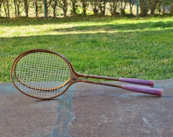 Badminton Rackets, Vintage Wood Rackets, Soviet Sports Collectible, Russian 1970s, USSR