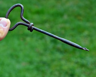 Antique hand drill, Primitive Awl For Leather, Rustic Decor