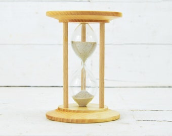 Vintage Holz Sanduhr Sanduhr 4 Min Retro Sanduhr – 12×9cm, 1980er Jahre