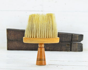Vintage Neck Brush: Wooden Handle, Pure Bristle Hair