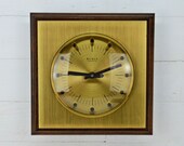 Vintage German Weimar Quartz, Vintage Brass Wall Clock