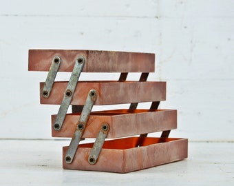 Vintage Kleines Plastik-Nähkästchen: Klapp-Organizer (15x8,5x6,5 cm)