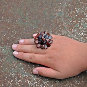 Vintage Stone Ring: Handmade Antique Style, Universal Size