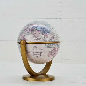 Vintage Globe, Rare World Globe, Old Desk Globe, Earth Bowl Vintage, Medium Size Globe, Plastic globe, Collectible Globe, Globe 70s