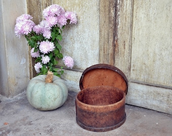 Antique Shaker Style Round Wooden Cheese Box – Rustic Pantry Storage Container