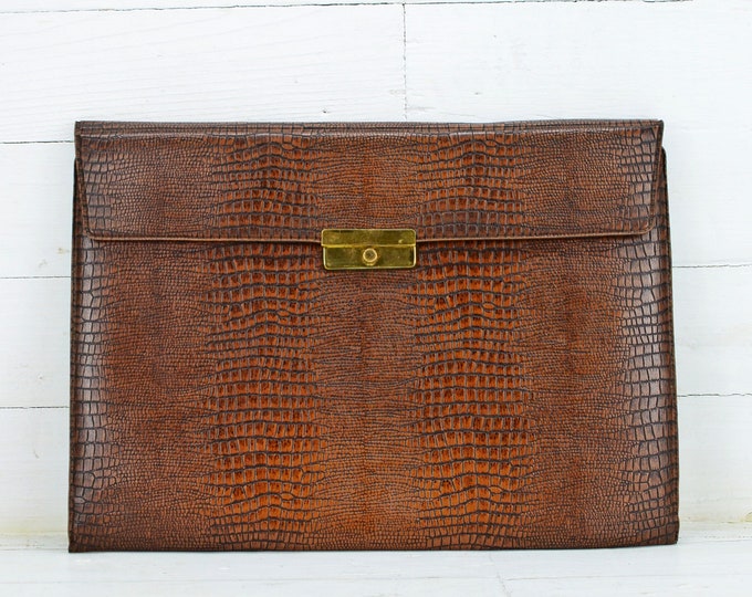 Vintage Folder, Leather Document Holder, Folder Case, Office Paper Case