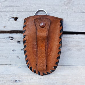 Portachiavi in pelle vintage: portachiavi marrone fatto a mano