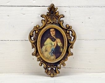 Vintage Antique Ornate Plastic Picture Frame, Italian Style