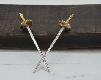 Vintage Miniature Toledo Swords: Ornate Medieval Rapiers