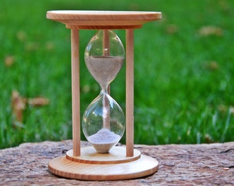 Vintage Holz Sanduhr Sanduhr 4 Min Retro Sanduhr – 12×9cm, 1980er Jahre