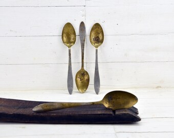 ヴィンテージ真鍮スプーン：大きな素朴なホームデコレーション（8.66