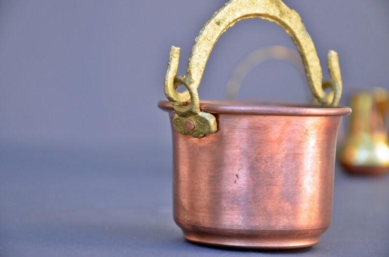 Copper Decor Set Small Copper Jug Mid Century Decor Etsy