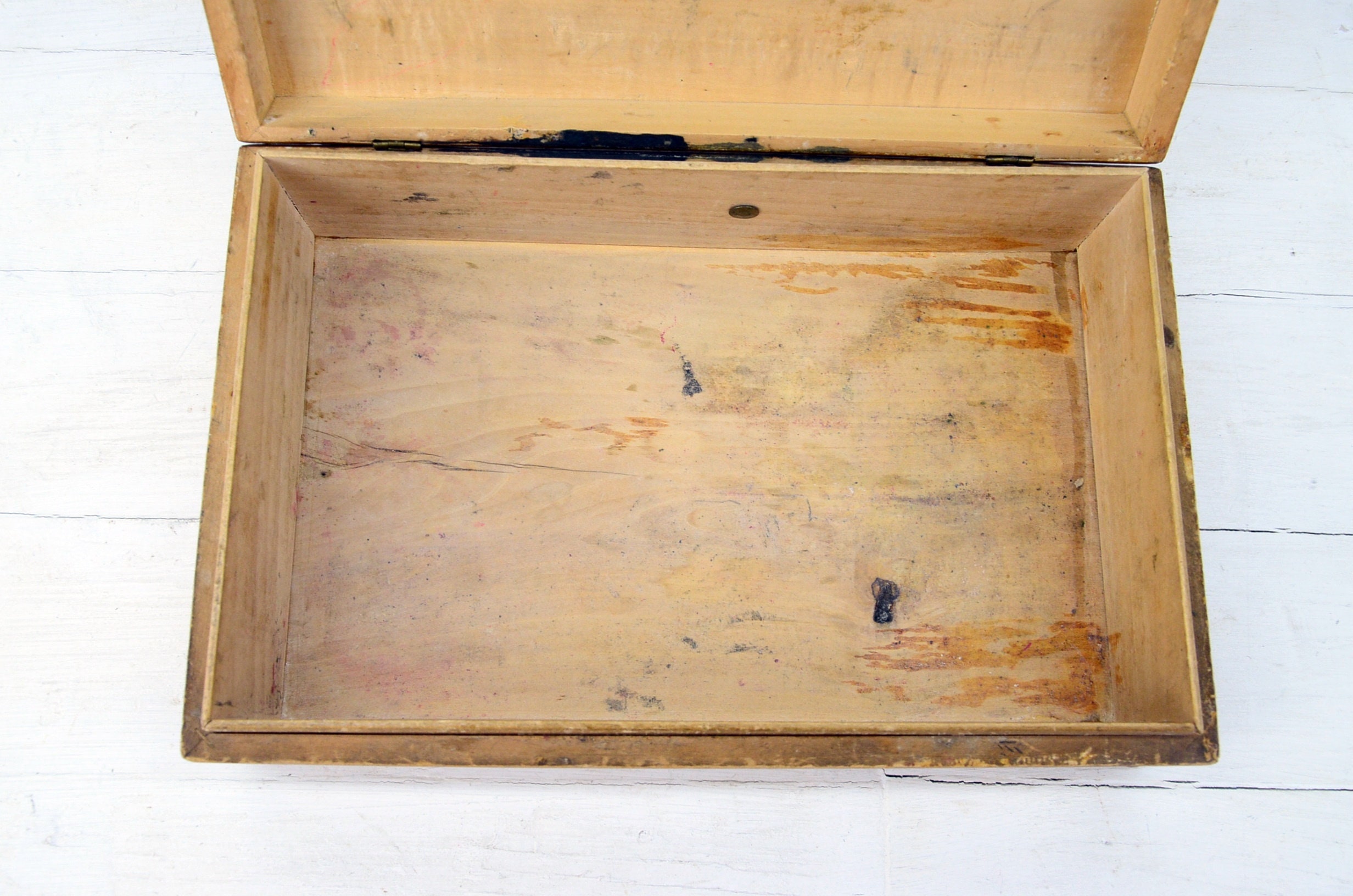 Vintage Wooden Artist Paint Box Antique Paint Box Large Etsy