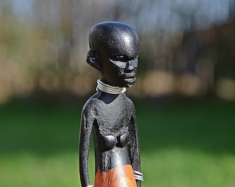 石彫刻/「アフリカ女性」像/頭像/高:約27cm彫刻/置物/オブジェ/美術品 石彫刻/「アフリカ女性」像/頭像/高:約27cm彫刻/置物/オブジェ