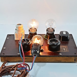 Antique 1970s Electrical Panel in original condition, Vintage electric panel, Old mechanical fuses, Industrial decor, Works on 220 volts