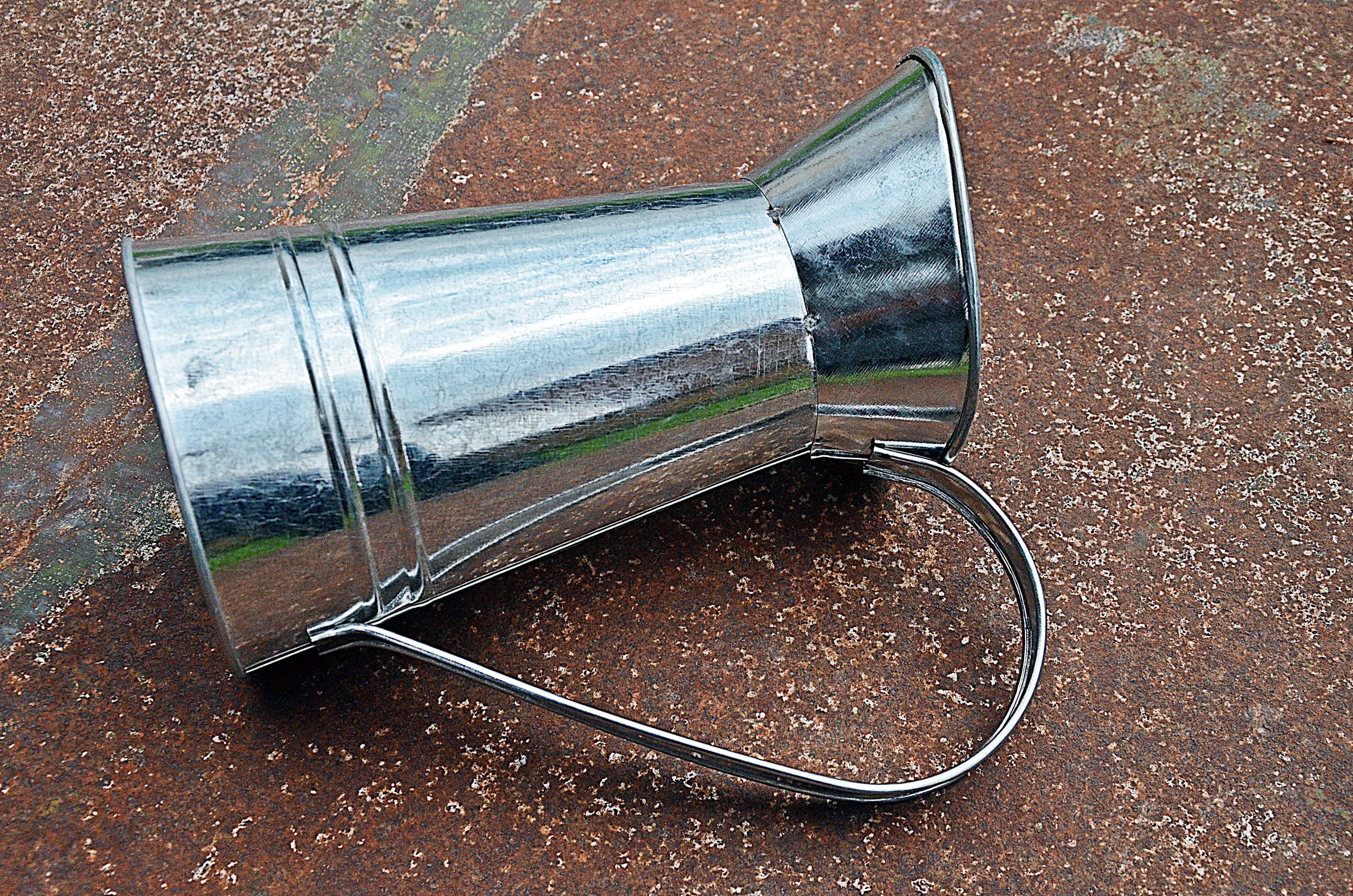 アンティークな素朴な金属製亜鉛メッキ水差し、ヴィンテージフレンチ