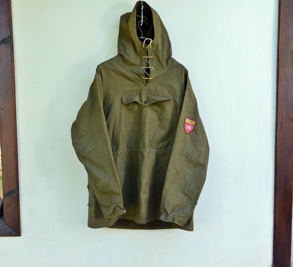 Military canvas anorak Vintage canvas jacket Vinta