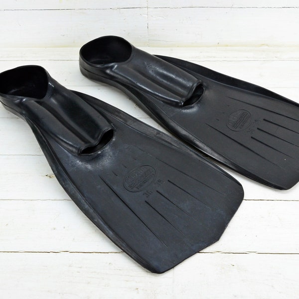 Vintage flippers, Vintage swimming fins, Diving equipment, Swimming equipment, Sirena Made in Bulgaria, # 36-38