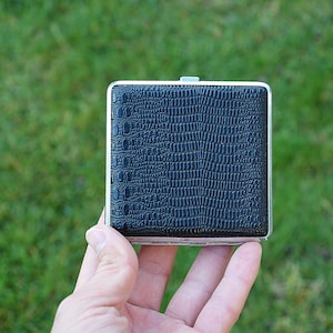 Vintage Metal & Faux-leather Cigarette Case – 1980s Bulgarian Smoker  Accessory