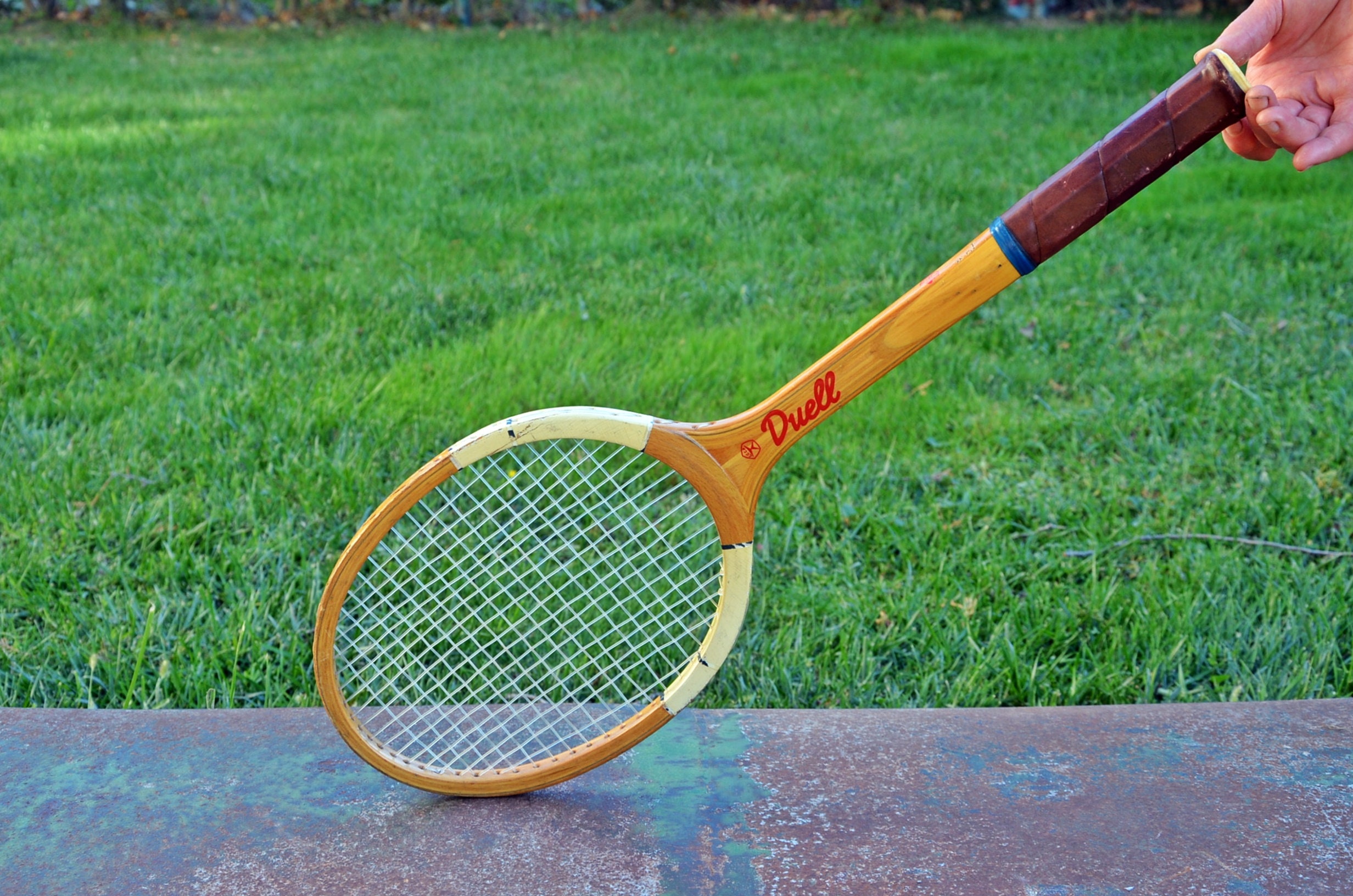 Fydun Collection Raquette de Tennis Rétro en Bois Raquette de Tennis en Bois Décor Vintage Décoration Rétro Collection Commémorative Famille Appliquée