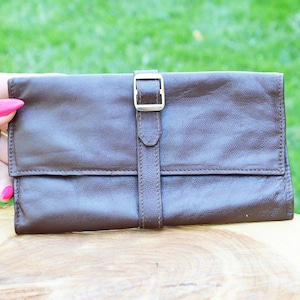 Genuine leather wallet - Vintage personalized Wallet - Brown Leather Wallet - leather wallet - Universal Wallet - Woodward Made in Italy