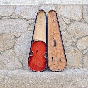 Antique Wood Violin Case, Vintage Handmade Violin Box, Violin Parts, Gift for Musician, Home Decor