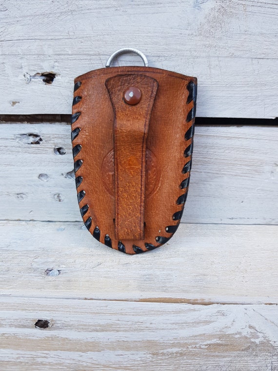 Vintage key holder, Leather key case, Leather key… - image 1