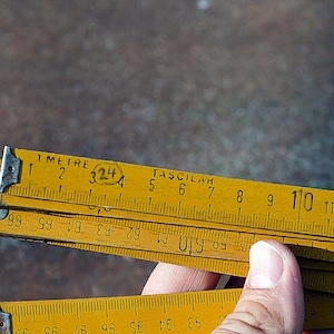 Vintage Wood Folding Ruler: 1-Meter Carpenter Tool