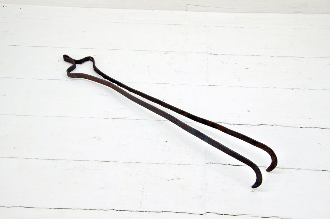 Antique Fire Tongs, Fire Tongs, Hand Hammered Tongs, Fireplace Fire