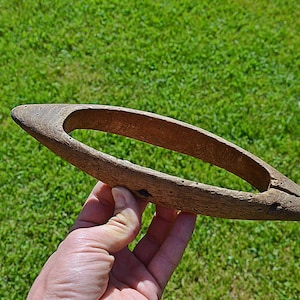 Vintage Wooden Loom Shuttle: Rustic Bulgarian Textile Mill Decor