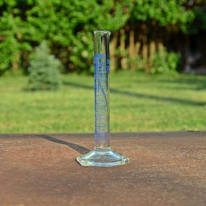 Glass flask, Vintage flask, Chemistry glass beaker, Laboratory beaker, Glass bottle Made in Germany