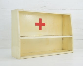 Vintage Medicine Cabinet, Wooden Medicine Cabinet, Apothecary Drug Cabinet,  Handmade First Aid Kit, Pharmacy Cabinet