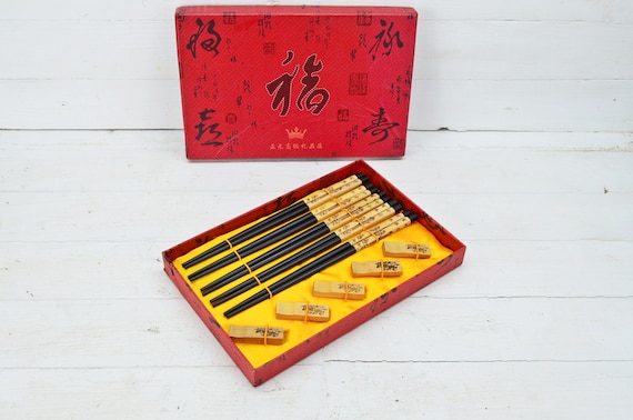 オリジナルボックス付きヴィンテージ中国箸セット - Etsy 日本