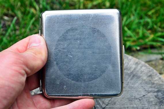 Cigarette case, Vintage metal cigarette case, Old