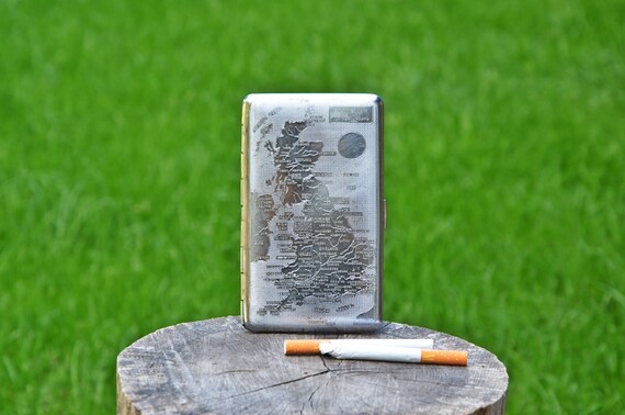 Cigarette case, Vintage Cigarette Case Silver Tone