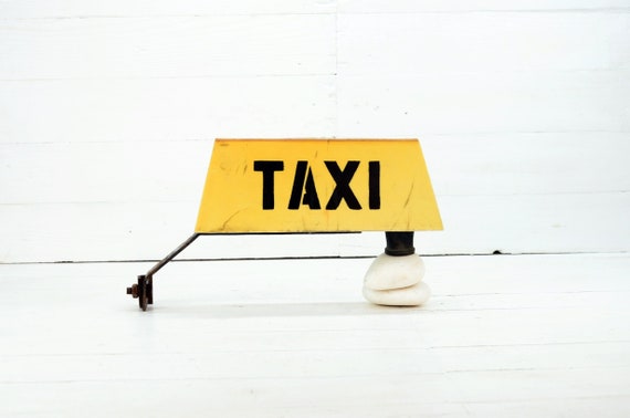 Taxi Schild, altes Schild Taxi, 12 Volt Taxi Schild, Vintage Schild Taxi -  .de