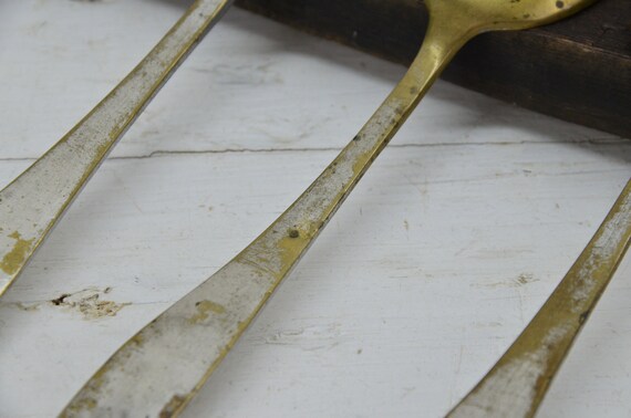 ヴィンテージ真鍮スプーン：大きな素朴なホームデコレーション（8.66