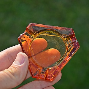 Czechoslovakia Glass Ashtray, Glass Ashtray, Vintage Art Ashtray, Collectible Ashtray, Gift Idea, Unused