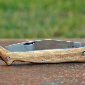 Vintage Military Folding Knife: Steel Blade, Walnut Handle