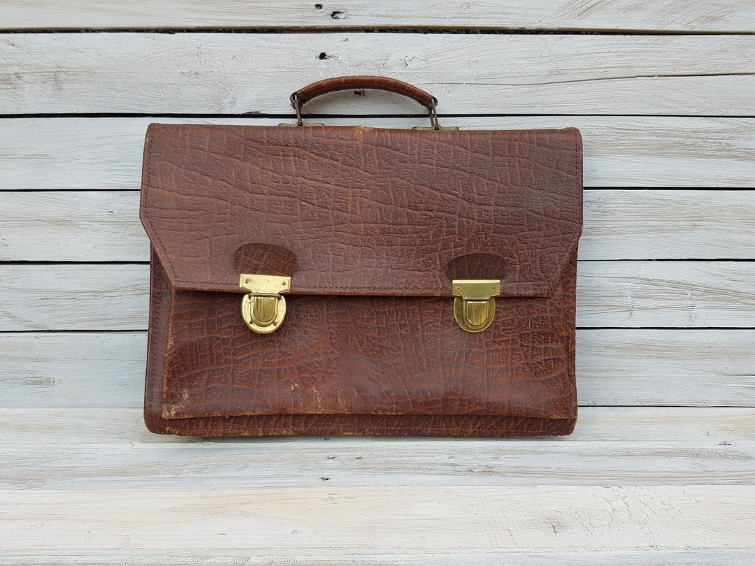 Porte-documents Vintage CHENEY Des Années 60, Cuir Véritable, Style Attaché-case – Occasion