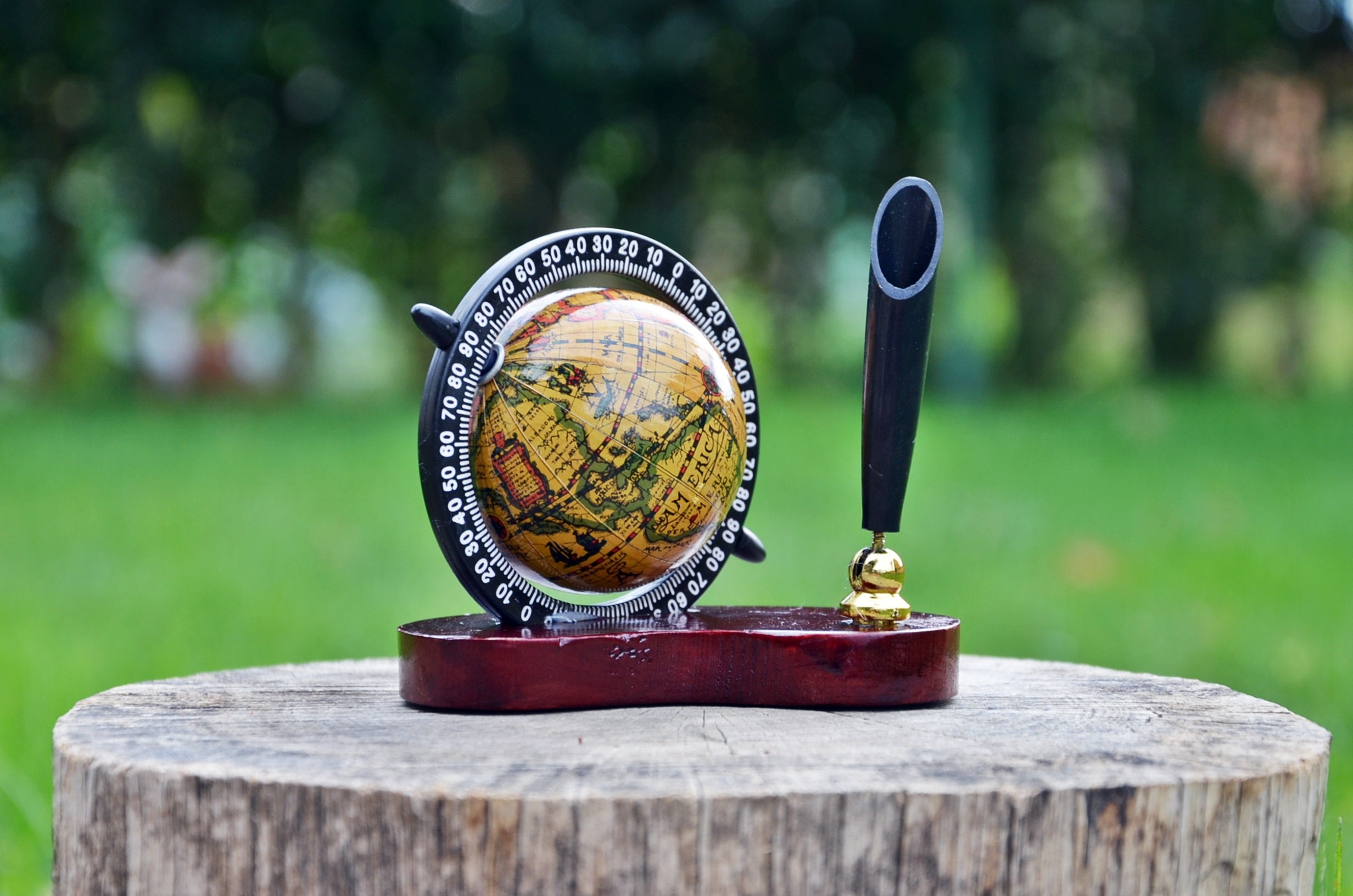 Vintage Small Globe Pencil Holder Decorative Desk Globe Etsy