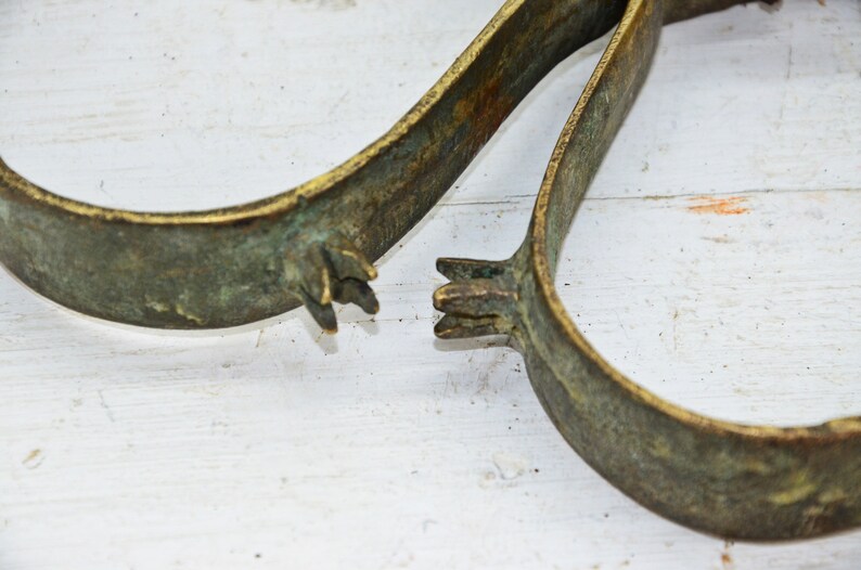 Antique Brass Horse Saddle Stirrups Pair Original Old Hand Etsy